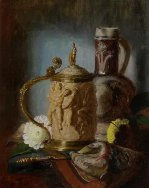 The Ivory Tankard by Blaise Alexandre Desgoffe Oil Painting