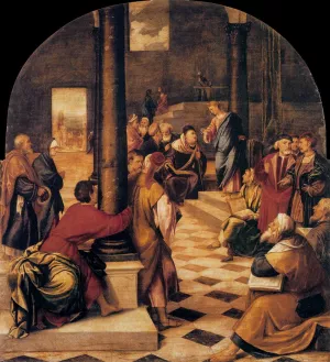 Christ Among the Doctors by Bonifacio Veronese Oil Painting