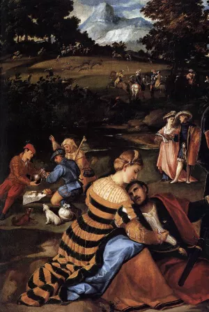 The Finding of Moses Detail by Bonifacio Veronese Oil Painting