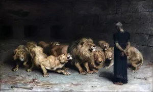 Daniel in the Lion's Den by Briton Riviere Oil Painting