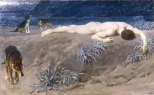 Dead Hector by Briton Riviere Oil Painting