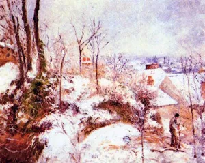 A Cottage in the Snow by Camille Pissarro Oil Painting