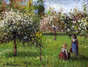Apple Blossoms, Eragny by Camille Pissarro Oil Painting