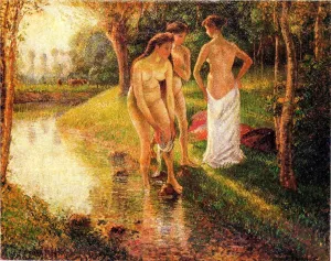 Bathers by Camille Pissarro Oil Painting