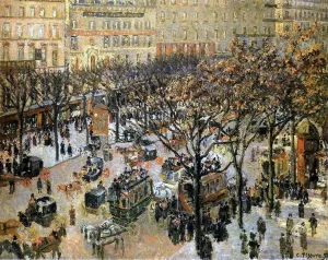Boulevard des Italiens: Morning, Sunlight by Camille Pissarro Oil Painting