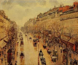 Boulevard Montmartre: Afternoon in the Rain by Camille Pissarro Oil Painting