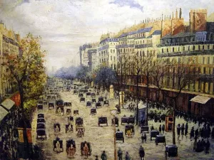 Boulevard Montmartre: Afternoon, Sunlight by Camille Pissarro Oil Painting
