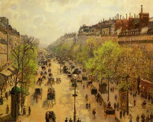 Boulevard Montmartre: Spring by Camille Pissarro Oil Painting