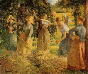 Harvest at Eragny by Camille Pissarro Oil Painting