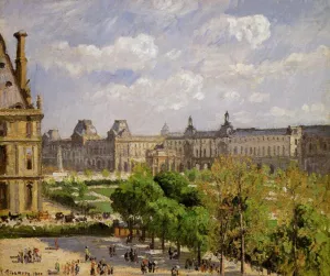 Place du Carrousel, the Tuileries Gardens by Camille Pissarro Oil Painting