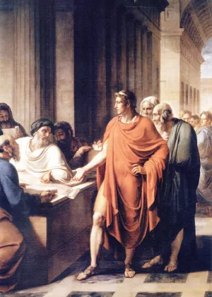 Ptolemy II Philadelphus Examining a Roll of Papyrus by Vincenzo Camuccini Oil Painting