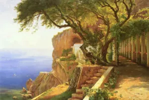 Pergola in Amalfi by Carl Frederic Aagaard Oil Painting
