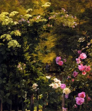 The Rose Garden by Carl Frederic Aagaard Oil Painting