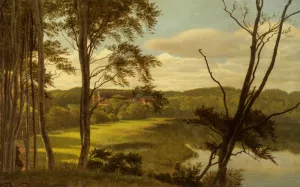 Visborg Gaard by Carl Frederic Aagaard Oil Painting
