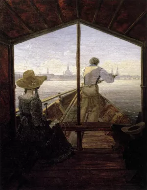 A Gondola on the Elbe near Dresden by Carl Gustav Carus Oil Painting