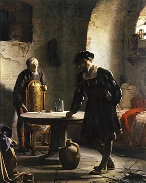 The Imprisoned Danish King Christian II by Carl Heinrich Bloch Oil Painting