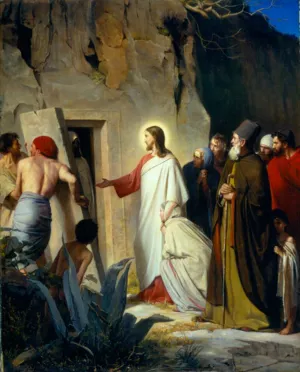 The Raising of Lazarus by Carl Heinrich Bloch Oil Painting