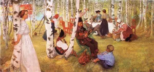 Breakfast in the Open by Carl Larsson Oil Painting
