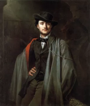 Bildnis Des Malers Baron Jessenack Von Bela by Carl Steffeck Oil Painting