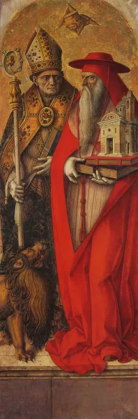 St Jerome and St Augustine by Carlo Crivelli Oil Painting
