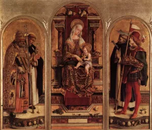 Triptych of Camerino by Carlo Crivelli Oil Painting