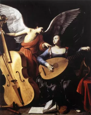 Saint Cecilia and the Angel by Carlo Saraceni Oil Painting