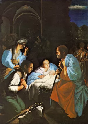 The Birth of Christ by Carlo Saraceni Oil Painting
