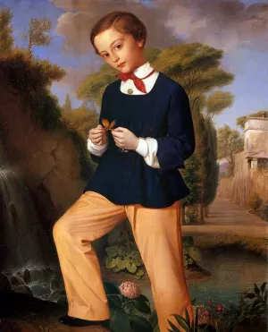 Portrait of a Boy from a Lombard Noble Family by Carlo Zatti Oil Painting