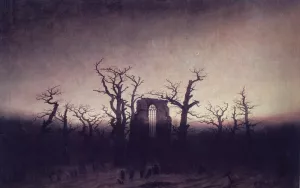 Abbey in an Oak Forest by Caspar David Friedrich Oil Painting