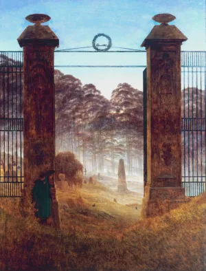 Cemetery at Dusk by Caspar David Friedrich Oil Painting