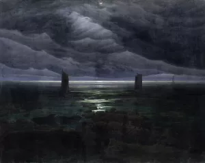 Sea Shore in Moonlight by Caspar David Friedrich Oil Painting