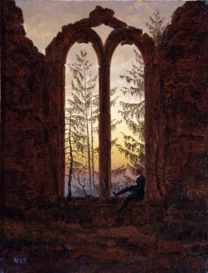 The Dreamer Ruins of the Oybin Monastery by Caspar David Friedrich Oil Painting