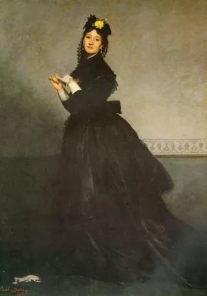 Lady with a Glove by Charles Auguste Emile Durand Oil Painting