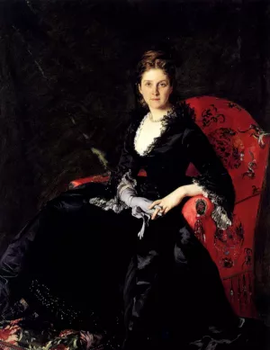 Portrait of Mme N. M. Polovtsova by Charles Auguste Emile Durand Oil Painting