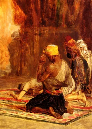 Priere dans La Mosquee by Charles Bargue Oil Painting