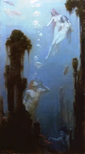 A Deep Sea Fantasy by Charles Curran Oil Painting
