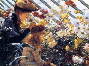 Chrysanthemums by Charles Curran Oil Painting