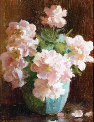 Pink Roses by Charles Curran Oil Painting