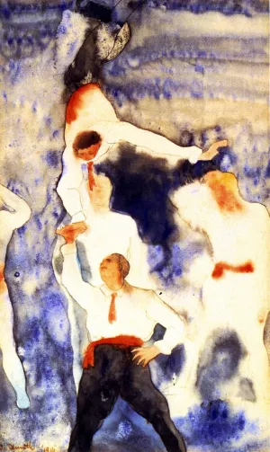 Acrobats - Balancing Act by Charles Demuth Oil Painting