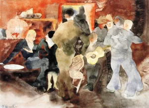Cabaret Interior with Carl Van Vechten by Charles Demuth Oil Painting