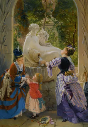 A La Fontaine by Charles Edouard Boutibonne Oil Painting