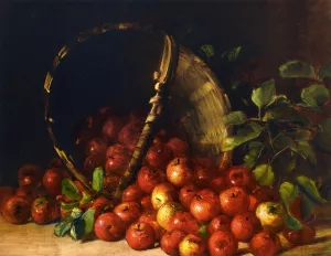 Apples in an Overturned Basket by Charles Ethan Porter Oil Painting
