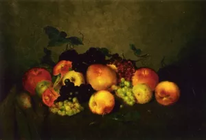 Fruit: Apples, Grapes, Peaches and Pears by Charles Ethan Porter Oil Painting