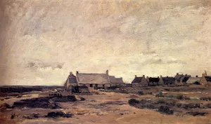 Le Village de Kerity en Bretagne by Charles-Francois Daubigny Oil Painting
