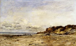 Low Tide At Villerville by Charles-Francois Daubigny Oil Painting
