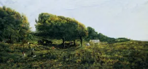 Paysage a Villerville by Charles-Francois Daubigny Oil Painting