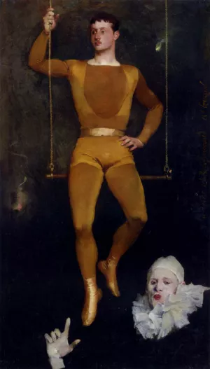 Le Trapeziste Et Le Clown by Charles Giron Oil Painting