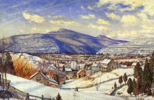 Winter Landscape, Valley of the Catskills by Charles Herbert Moore Oil Painting