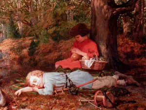 The Bivouac by Charles Lucy Oil Painting