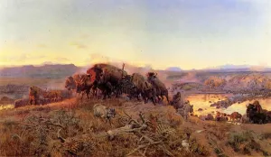 When the Land Belonged to God by Charles Marion Russell Oil Painting